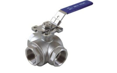 T Port Reduced 3 Way Ball Valve 316 Stainless Steel 1000 PSI