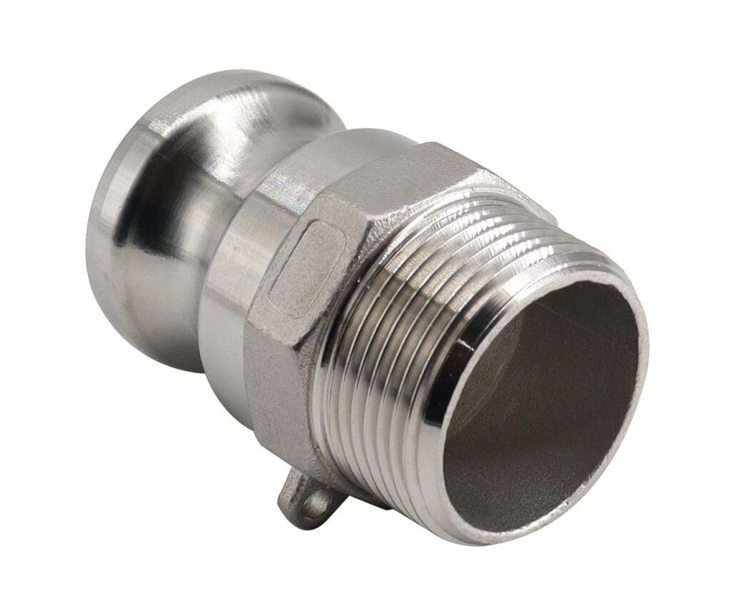 2” Stainless Steel Camlock Male x NPT Male Type F Cam & Groove Fitting