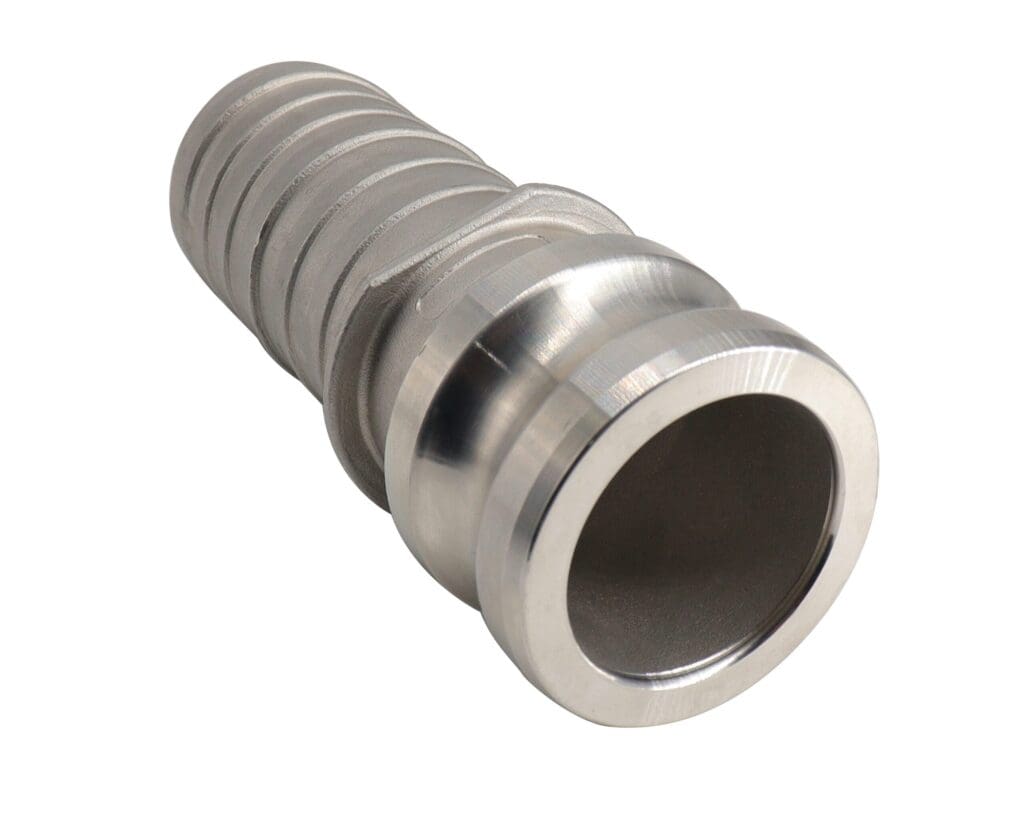 1/2” Stainless Steel Male Camlock to Hose Shank Type E Cam & Groove Fitting