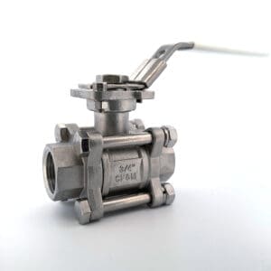 1'' Stainless Steel 316 1000PSI 3 PC Full Port Ball Valve with Mounting Pad