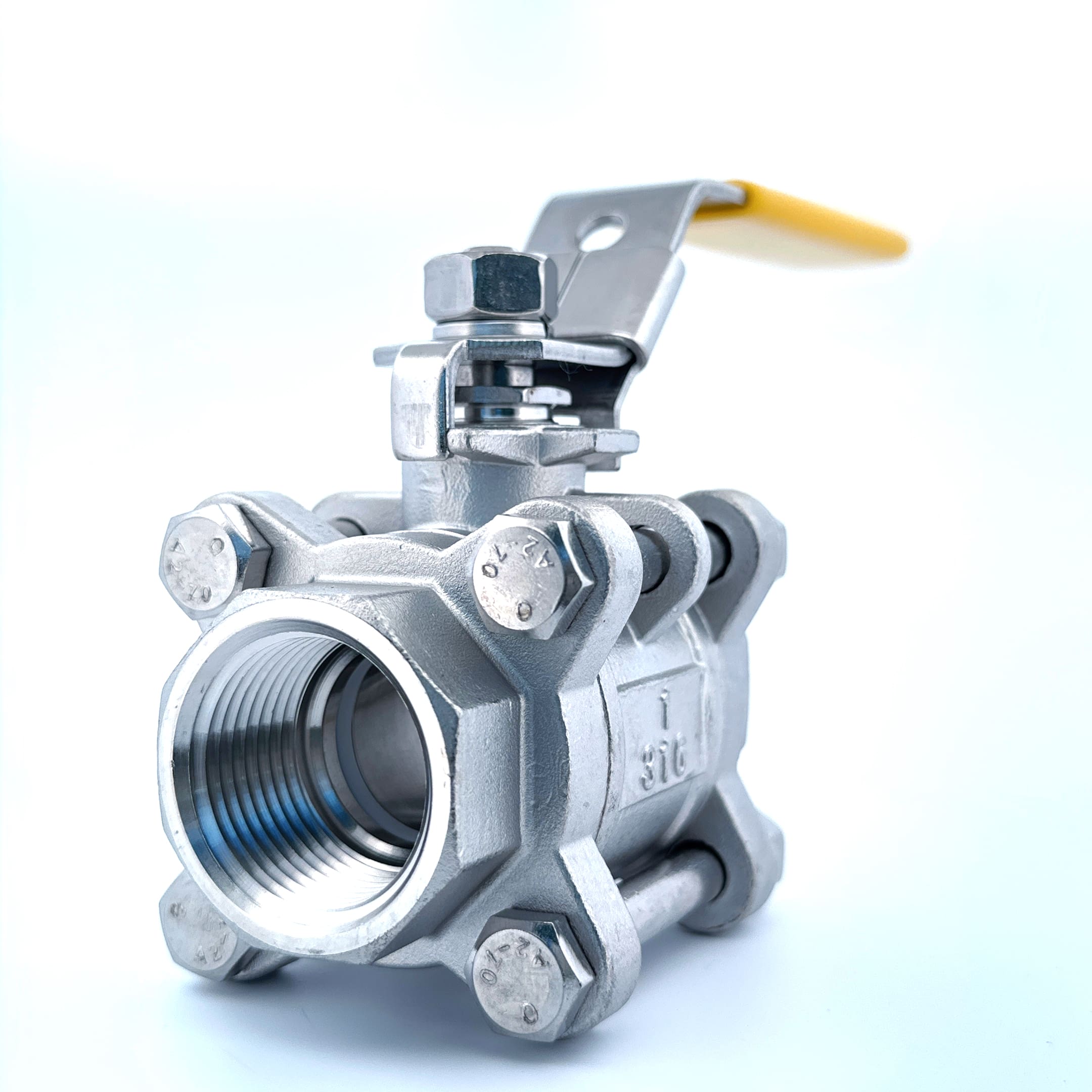 1/2” Stainless Steel 316 1000PSI 3 PC Full Port Ball Valve Blow Out Proof Stem & Locking Handle 3 Piece 316 Stainless Steel Ball Valve