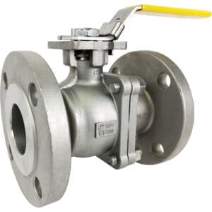 1 1/4" Stainless Steel 316 Stainless Steel 150# 2 PC Flanged Ball Valve with Mounting Pad