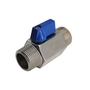 1/4" Stainless Steel 316 1000PSI Male x Male Uni-Body Reduced Port Mini Ball Valve