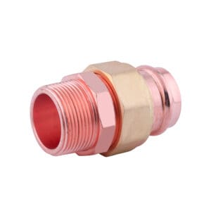 /2'' x 1/2'' Copper Press Male Union, Reliable Press Fit x MNFT for Plumbing and HVAC Systems, Ensures Secure Connections, Durable and Easy to Install Zero Lead