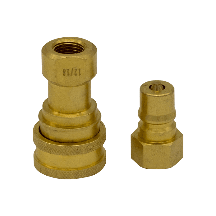 3/8 Inch Quick Disconnect Coupler Brass Male & Female Hydraulic Coupling Pair  3/8″ FPT x 3/8″ FQD & 3/8″ FPT x 3/8″ MQD Viton Seal COMBO Package